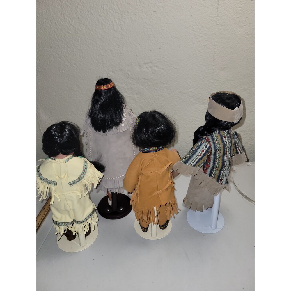 Porcelain Native American Doll Figures Lot Of 4 - Picture 4 of 11